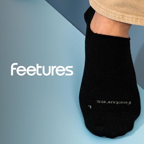 Feetures Elite Light Cushion Invisible Socks - Anti-Slip Sport Sock Liner with Targeted Compression - Black, Small (3 Pair) in Kuwait
