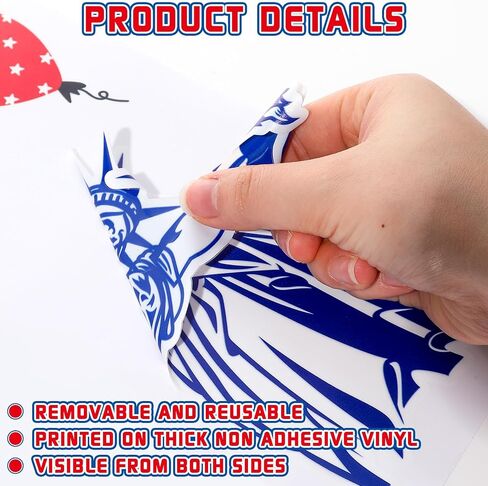 Summer 4th of July Window Clings Patriotic Independence Day Decorations Hawaii Memorial Day Double-Side Window Stickers Hello Summer Decor for 250th Anniversary Home Office Classroom Party Supplie in Saudi Arabia
