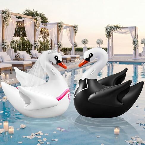 Hungdao 2 Pcs 4 ft Wedding Inflatable Duck Bride Groom Rubber Ducks Marriage Blow Up Duck Large Giant Wedding Rubber Duck Bachelorette Pool Floats for Wedding Ceremony Bridal Party Decoration in Kuwait