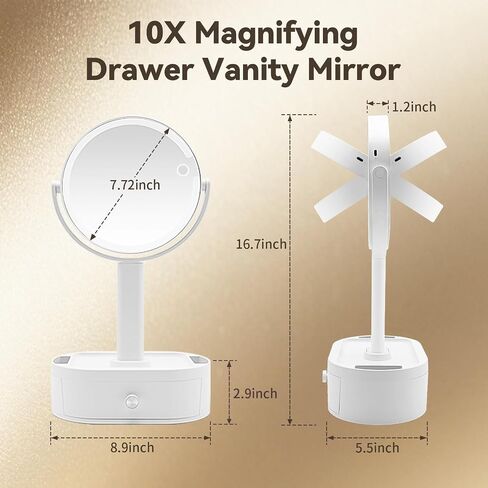 SANYCASA Makeup Mirror with Lights, Lighted Makeup Mirror with Magnification, 80 LED Vanity Mirror with Lights, 3 Color Modes & Stepless Dimming, Shatterp roof & Stable Base in Saudi Arabia