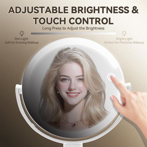 SANYCASA Makeup Mirror with Lights, Lighted Makeup Mirror with Magnification, 80 LED Vanity Mirror with Lights, 3 Color Modes & Stepless Dimming, Shatterp roof & Stable Base in Saudi Arabia