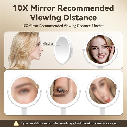 SANYCASA Makeup Mirror with Lights, Lighted Makeup Mirror with Magnification, 80 LED Vanity Mirror with Lights, 3 Color Modes & Stepless Dimming, Shatterp roof & Stable Base in Saudi Arabia