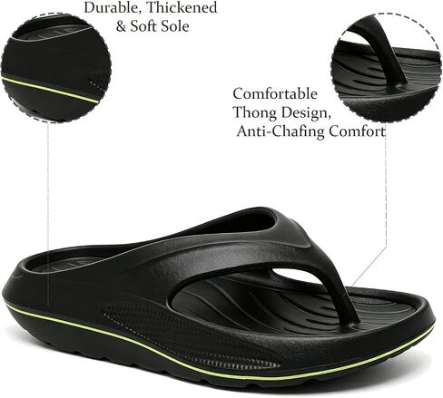 Men'S EVA Wedge Flip-Flops with Arch Support Lightweight Thicken Sole Non-Slip Minimalist Round Open Toe Cloud Cushion Flatform Thong Sandals for Daily Wear Causal Beach Pool in Kuwait