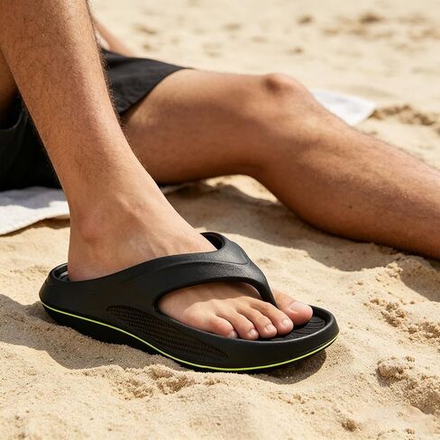 Men'S EVA Wedge Flip-Flops with Arch Support Lightweight Thicken Sole Non-Slip Minimalist Round Open Toe Cloud Cushion Flatform Thong Sandals for Daily Wear Causal Beach Pool in Kuwait