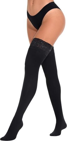 DORALLURE 100D Thigh High Stockings for Women Strong Stay Up Silicone Lace Top Pantyhose in Saudi Arabia