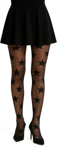 Women's Star Pattern Sheer Tights, 20 Denier in Saudi Arabia