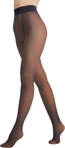 LABELLA Skin Color Thermal Fleece Lined Tights for Women, Ultra Soft Warm Winter Fake Translucent Tights with Wide Waistband in Saudi Arabia