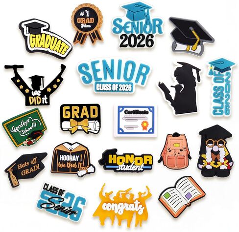 Class of 2026 Graduation Charms Set, Senior Graduation Decorative Accessories with Cap, Diploma and Congrats Designs, Gifts for Graduates and Celebrations in Saudi Arabia