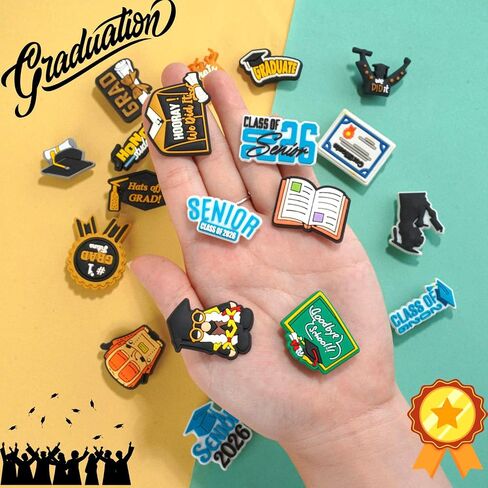 Class of 2026 Graduation Charms Set, Senior Graduation Decorative Accessories with Cap, Diploma and Congrats Designs, Gifts for Graduates and Celebrations in Saudi Arabia