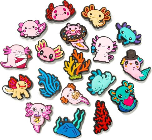Axolotl Shoe Charms, Kawaii Cartoon Animal Sneaker Decorations, Pink, Cute Accessories, Unique Gifts in Saudi Arabia