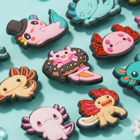 Axolotl Shoe Charms, Kawaii Cartoon Animal Sneaker Decorations, Pink, Cute Accessories, Unique Gifts in Saudi Arabia