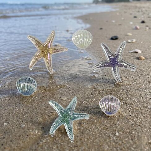 25Pcs Summer Beach Shoe Charms for Clog Sandals, Starfish, Shell, Mermaid tail, Pearl Charms Accessories, DIY Shoe Decoration Charms for Women in Saudi Arabia