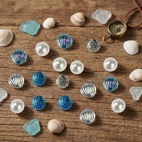 25Pcs Summer Beach Shoe Charms for Clog Sandals, Starfish, Shell, Mermaid tail, Pearl Charms Accessories, DIY Shoe Decoration Charms for Women in Saudi Arabia