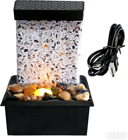 Mini Tabletop Water Fountain with LED Light & Powerful Pump – USB Powered Desktop Decor for Home, Office, and Tea Room in Saudi Arabia