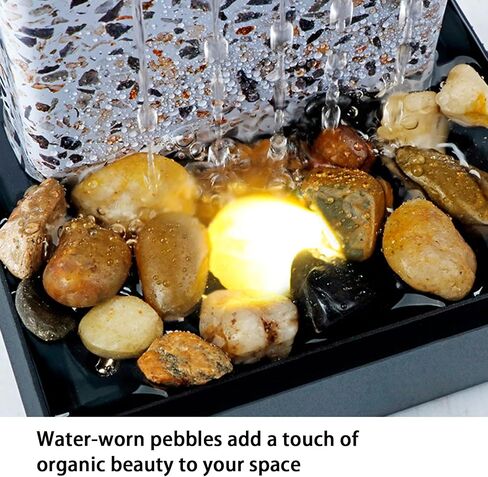 Mini Tabletop Water Fountain with LED Light & Powerful Pump – USB Powered Desktop Decor for Home, Office, and Tea Room in Saudi Arabia