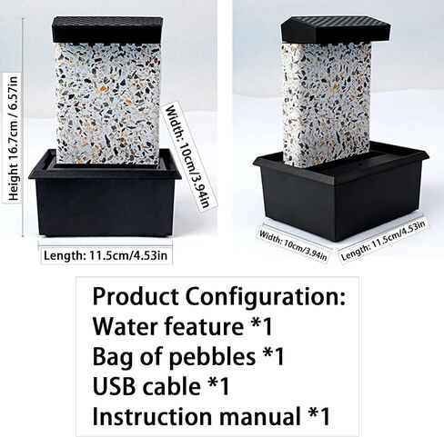 Mini Tabletop Water Fountain with LED Light & Powerful Pump – USB Powered Desktop Decor for Home, Office, and Tea Room in Saudi Arabia