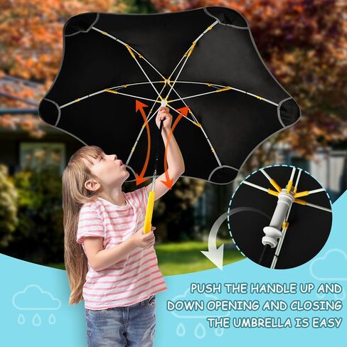 ALAZA Wgute Stars Pink Umbrella for Kid's Toddler Boys Girls Folding Umbrella,Easy Open/Close, UV Protection Portable, Anti-rebound Safe Design Compact,Lightweight in Kuwait
