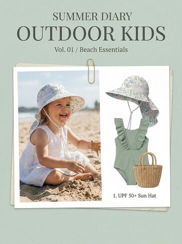 Toddler Sun Hat Kids Bucket Hat UPF 50+ Wide Brim Neck Flap - Adjustable Baby Beach Hat Summer Play Essentials in Saudi Arabia