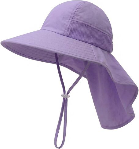 Toddler Sun Hat Kids Bucket Hat UPF 50+ Wide Brim Neck Flap - Adjustable Baby Beach Hat Summer Play Essentials in Saudi Arabia