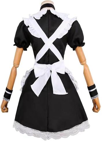 Male Maid Uniforms,Anime French Cat Maid Apron Fancy Dress Cosplay Costume Headwear Collar Cuffs Set in Saudi Arabia