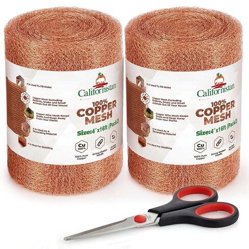 Copper Mesh Rodent Control, 5in x 52ft- Rustproof Copper Mesh Roll for Rodent, Pest, Bat & Snail - Perfect for Hole Blocking, Gardening & Sealing Water Opening - Plus Special Bonus Scissor in Kuwait