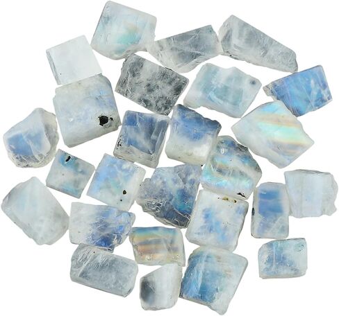 50+ pcs Natural Rainbow Moonstone Rough Gemstone, Birthstone, Raw Crystals Rock, Jewelry Making Supplies, Chakra Healing, Crafts & DIY Stone, 8 to 12 mm in Kuwait