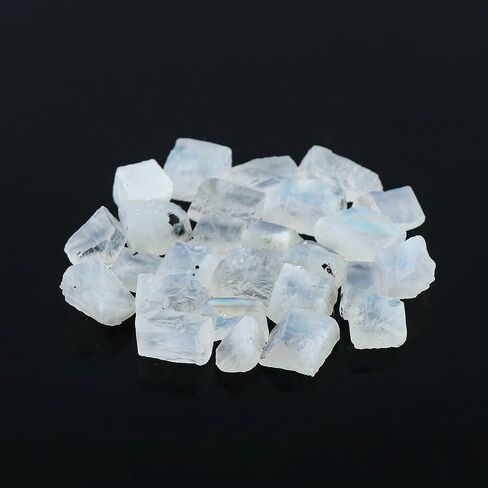 50+ pcs Natural Rainbow Moonstone Rough Gemstone, Birthstone, Raw Crystals Rock, Jewelry Making Supplies, Chakra Healing, Crafts & DIY Stone, 8 to 12 mm in Kuwait