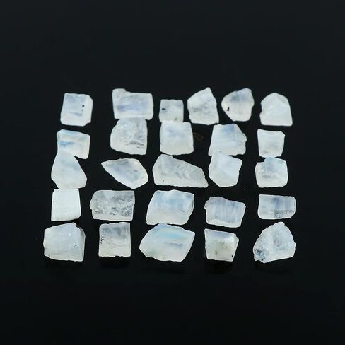 50+ pcs Natural Rainbow Moonstone Rough Gemstone, Birthstone, Raw Crystals Rock, Jewelry Making Supplies, Chakra Healing, Crafts & DIY Stone, 8 to 12 mm in Kuwait