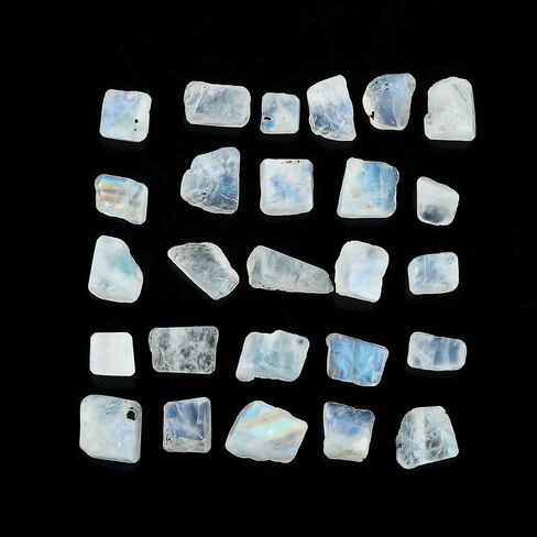 50+ pcs Natural Rainbow Moonstone Rough Gemstone, Birthstone, Raw Crystals Rock, Jewelry Making Supplies, Chakra Healing, Crafts & DIY Stone, 8 to 12 mm in Kuwait
