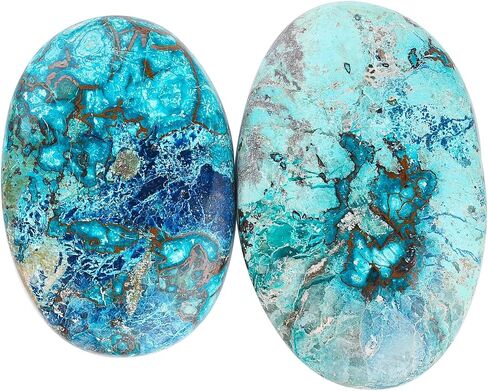 2pcs, Natural Shattuckite Gemstone, Bulk Oval Shape Cabochon Stone, Wholesale Polished Supply, Chakra Healing Crystal, DIY Jewelry Making, Wire Wrapping, Gem Collection in Saudi Arabia
