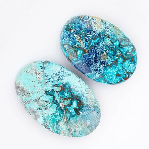 2pcs, Natural Shattuckite Gemstone, Bulk Oval Shape Cabochon Stone, Wholesale Polished Supply, Chakra Healing Crystal, DIY Jewelry Making, Wire Wrapping, Gem Collection in Saudi Arabia