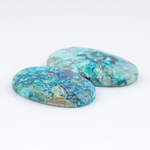 2pcs, Natural Shattuckite Gemstone, Bulk Oval Shape Cabochon Stone, Wholesale Polished Supply, Chakra Healing Crystal, DIY Jewelry Making, Wire Wrapping, Gem Collection in Saudi Arabia