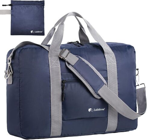 For Frontier Airlines Personal Item Travel Bag 18 x 14 x 8 Inches, Foldable Under Seat Duffel Bags for Spirit Airplane 14 x 18 x 8 Inches, Minimalist Overnight Bag for Women or Men Air Travel [Blue] in Saudi Arabia