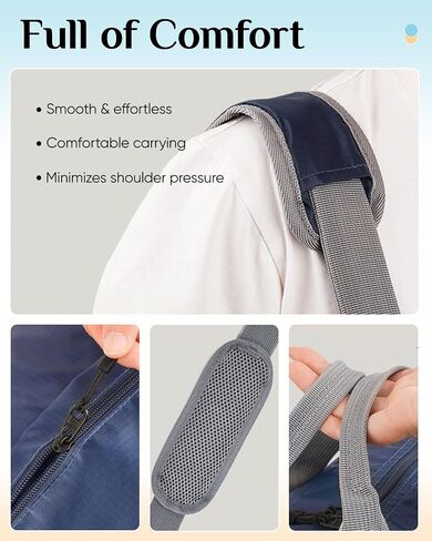 For Frontier Airlines Personal Item Travel Bag 18 x 14 x 8 Inches, Foldable Under Seat Duffel Bags for Spirit Airplane 14 x 18 x 8 Inches, Minimalist Overnight Bag for Women or Men Air Travel [Blue] in Saudi Arabia