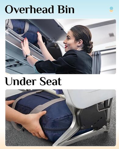For Frontier Airlines Personal Item Travel Bag 18 x 14 x 8 Inches, Foldable Under Seat Duffel Bags for Spirit Airplane 14 x 18 x 8 Inches, Minimalist Overnight Bag for Women or Men Air Travel [Blue] in Saudi Arabia