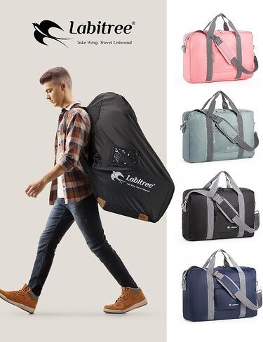 For Frontier Airlines Personal Item Travel Bag 18 x 14 x 8 Inches, Foldable Under Seat Duffel Bags for Spirit Airplane 14 x 18 x 8 Inches, Minimalist Overnight Bag for Women or Men Air Travel [Blue] in Saudi Arabia