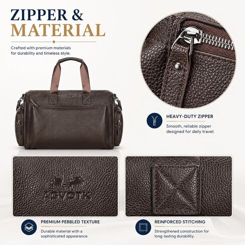 Leather Duffel Bag for Men, Travel Duffel Bag Carry On Overnight Bag with Shoe Compartments and Multiple Pockets, Large Capacity Gym Travel Bag in Saudi Arabia