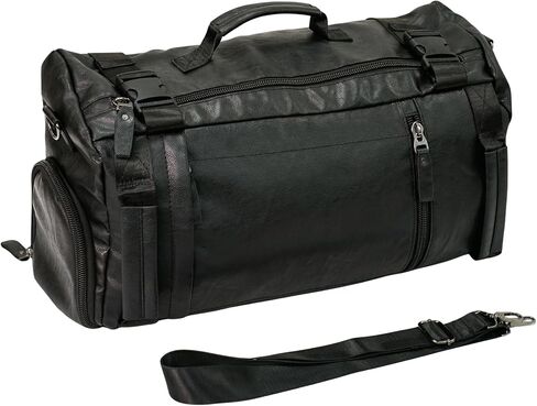 Leather Duffel Bag for Men, Travel Duffel Bag Carry On Overnight Bag with Shoe Compartments and Multiple Pockets, Large Capacity Gym Travel Bag in Saudi Arabia