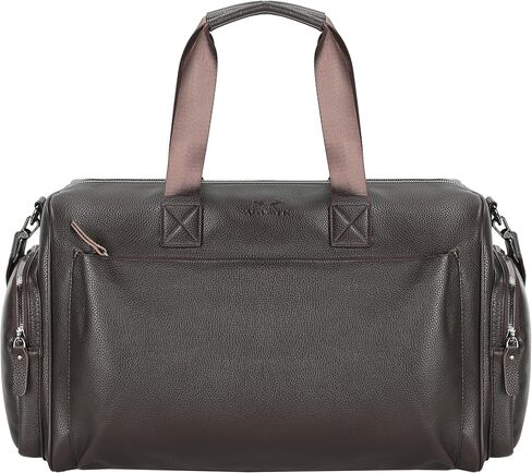 Leather Duffel Bag for Men, Travel Duffel Bag Carry On Overnight Bag with Shoe Compartments and Multiple Pockets, Large Capacity Gym Travel Bag in Saudi Arabia
