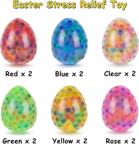 15 Pack Easter Eggs Stress Balls Squishy Toys Squeeze Ball Toys for Easter Egg Hunt Easter Basket Stuffers Party Favors Gifts in Kuwait