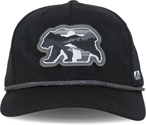 Paramount Outdoors Sunset Bear 5-Panel Performance Trucker hat Style Rope Cap with Comfort Snapback in Kuwait