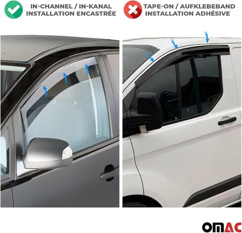OMAC Front Bug Shield Hood Deflector for Mercedes Sprinter W907 910 2019-2025, 3 Pcs, All Weather, Black in Kuwait