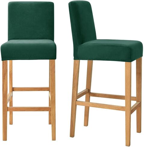 Bar Stool Covers with Back Velvet Barstool Chair Covers Slipcovers Stretch Pub Chair Cover Washable Counter Stool Cover Protector for Kitchen Dining Room Set of 4 Dark Orange in Saudi Arabia