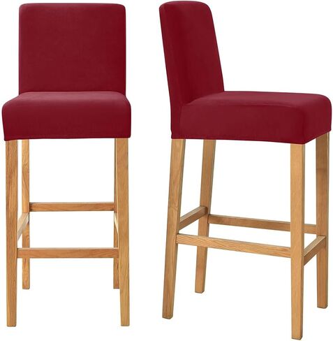 Bar Stool Covers with Back Velvet Barstool Chair Covers Slipcovers Stretch Pub Chair Cover Washable Counter Stool Cover Protector for Kitchen Dining Room Set of 4 Dark Orange in Saudi Arabia