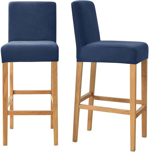 Bar Stool Covers with Back Velvet Barstool Chair Covers Slipcovers Stretch Pub Chair Cover Washable Counter Stool Cover Protector for Kitchen Dining Room Set of 4 Dark Orange in Saudi Arabia