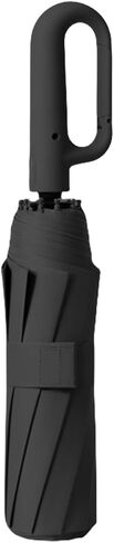 Travel Folding Golf Umbrella, 8 Ribs Automatic, Open/Close, Lightweight Compact Portable Backpack Car Parasol Outdoor, Sun/Rain, Anti 99 UV Protection UPF 50, Men Women, Carabiner Handle Design in Kuwait