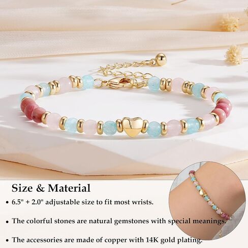 Mothers Day Gifts for Mom, Healthy Pregnancy New Moms Crystal Beaded Bracelets Valentines Christmas Jewelry 6.5+2 Inches in Saudi Arabia