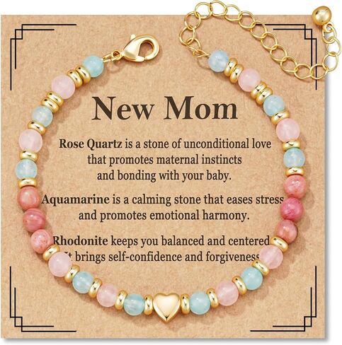 Mothers Day Gifts for Mom, Healthy Pregnancy New Moms Crystal Beaded Bracelets Valentines Christmas Jewelry 6.5+2 Inches in Saudi Arabia