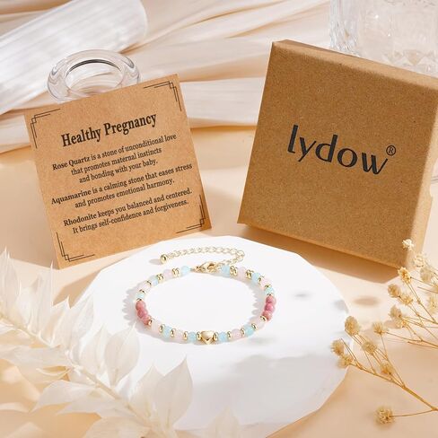 Mothers Day Gifts for Mom, Healthy Pregnancy New Moms Crystal Beaded Bracelets Valentines Christmas Jewelry 6.5+2 Inches in Saudi Arabia