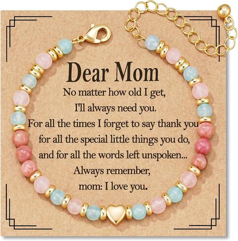 Mothers Day Gifts for Mom, Healthy Pregnancy New Moms Crystal Beaded Bracelets Valentines Christmas Jewelry 6.5+2 Inches in Saudi Arabia